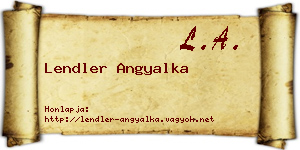 Lendler Angyalka névjegykártya